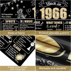 Back in 1966 60th Birthday Banner – Elegant Black Gold Decor for Celebrations