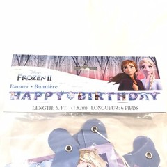 Frozen Happy Birthday Party Banner Disney Purple Wall Decoration Hanging Decor
