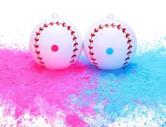 Gender Reveal Exploding BaseBall 2 Pack Pink and Blue Balls Baby Boy and Girl
