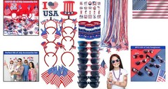 Festive 188PCS Patriotic Accessory Set for Independence & Memorial Day Parties