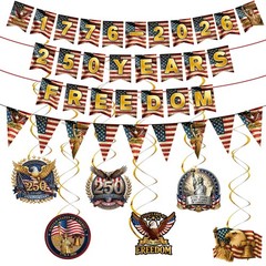 USA 250th Anniversary Patriotic Party Decorations Set,4th of July Banners 250th
