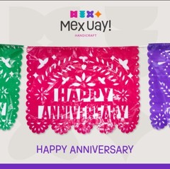 Happy Anniversary Party Banners~ 3 Pack 18ft each Banner-Plastic Papel Picado.