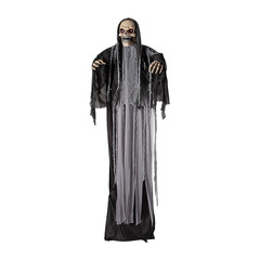 6 Ft. Standing Up & Down Black & Gray Skeleton Reaper Halloween Decoration