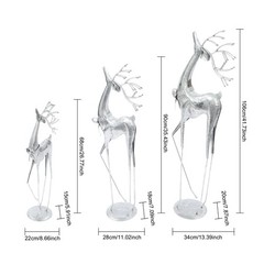 3PCS Deer Statues Modern Deer Figurines Freestanding Deer Ornaments