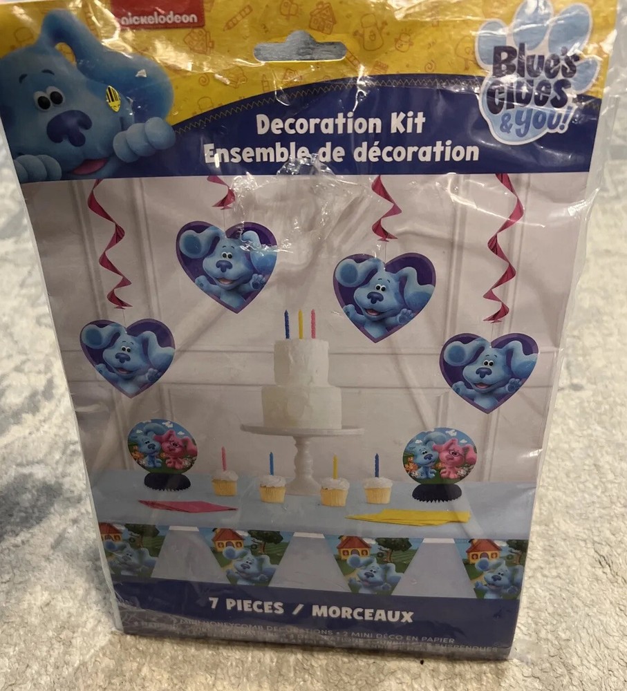 New BLUE’S CLUES & YOU DECORATING KIT ENSEMBLE KIDS BIRTHDAY PARTY 7 Pieces
