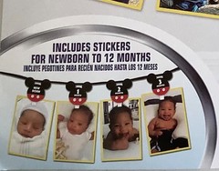 Disney Mickey Mouse party decor Photo Garland Holds 13 Photos birth – 12 mo.