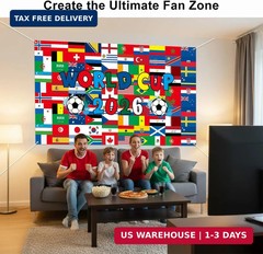 World Cup Backdrop 2026 48 Countries International Flag 43×71 Inch Soccer World