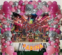 Pink Disco Party Decorations, Disco Hot Pink and Silver Balloons Arch Kit, Pi…