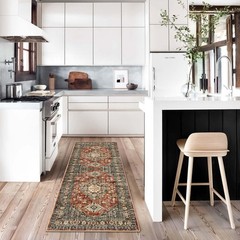 Lahome Oriental Washable Kitchen Runner Rug, 2×6 2′ x 6′ (Runner), Brick Red