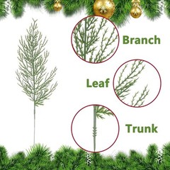 Alpurple 25 PCS Artificial Pine Branches-13.7 Inches Fake Greenery 25pcs