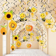 Honey Bumble Bee Hanging Swirl Decorations, 32PCS Bee Party Decorations Foil …