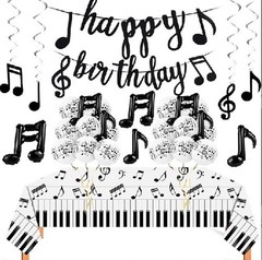 40 Pieces Music Theme Party Decorations Set Include Music Latex Foil Balloons