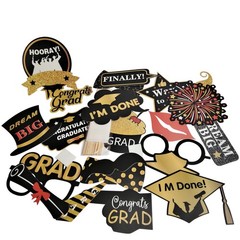 Graduation Photo Booth Props Frame 20‑Pc Party Selfie Set Non‑Year Specific