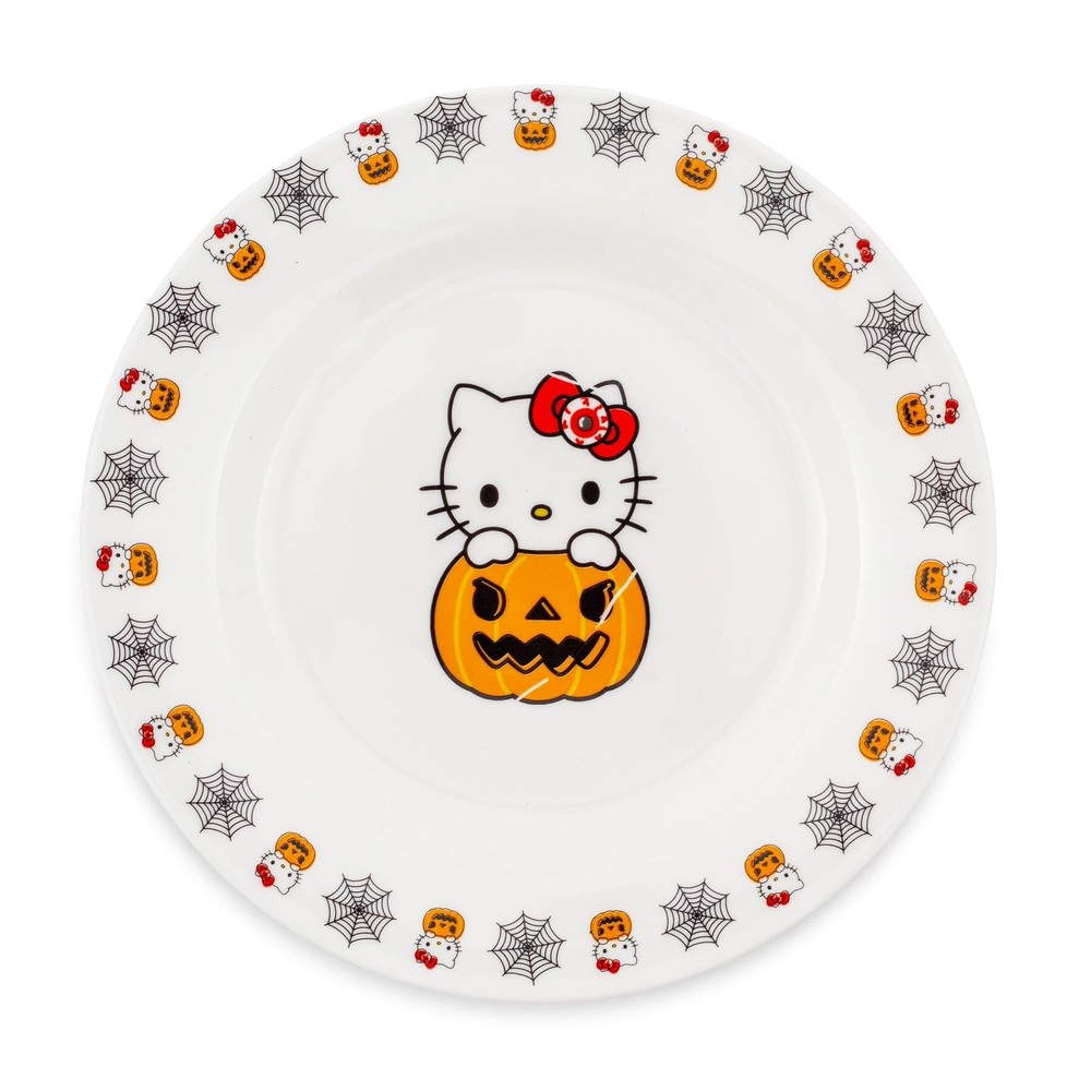 Hello Kitty Sanrio Pumpkin Boo 11-Inch Large Ceramic Dinner Large, Orange