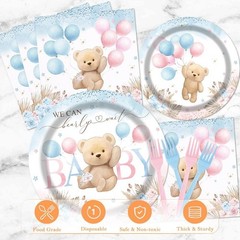 Can Barely Wait Baby Shower Disposable Tableware Set (Plates, Napkins, Forks)