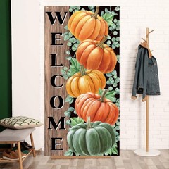 Fall Decorations Pumpkin Door Cover Banner Autumn Thanksgiving Gift 36″x72″