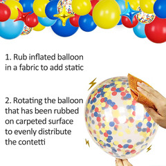 123Pcs JOYYPOP Carnival Balloon Arch Kit with Rainbow Latex Confetti Balloons