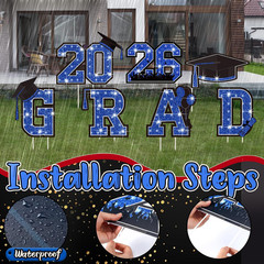 7 Pcs 2026 Graduation Decorations Yard Signs Congrats Grad Lawn Decor Class of 2
