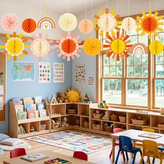 15PCS Sunshine Party Decorations Honeycomb Kit