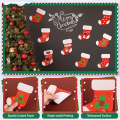 108 PCS Christmas Stocking Paper Cutouts 5.91×4.72 Inch 9 Styles Decor
