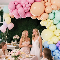 Pastel Rainbow Balloons Arch Garland Kit Different Sizes 18 12 5 Inch Latex Ball