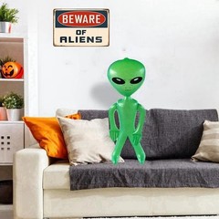 Alien Gifts Vintage Alien Decor Beware of Aliens Funny Metal Sign for Home Be…