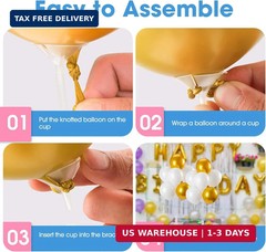 Voircoloria 4 Sets Balloon Stand Kits, Balloon Sticks Holder with Base for Table