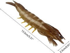 2Pcs Red Fake Shrimp Model Artificial Shrimps Figures Realistic Seafoods Deco…