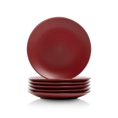 10 Strawberry Street Wazee Matte 8.25″ Coupe Salad Plate, Red