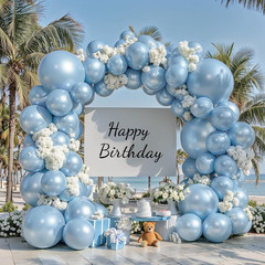 Pearl White Sand Balloons Arch Kit, Double Stuffed Pearl Beige Cream Balloons Di