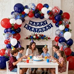 Red White and Blue Balloon Arch Kit,Red and Blue Confetti Balloon,Navy Blue P…