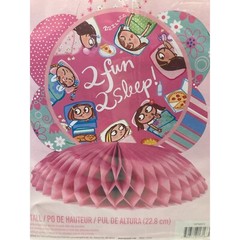 Hallmark Party Express 2 Fun 2 Sleep Centerpiece Decoration Pink 9 In Tall New