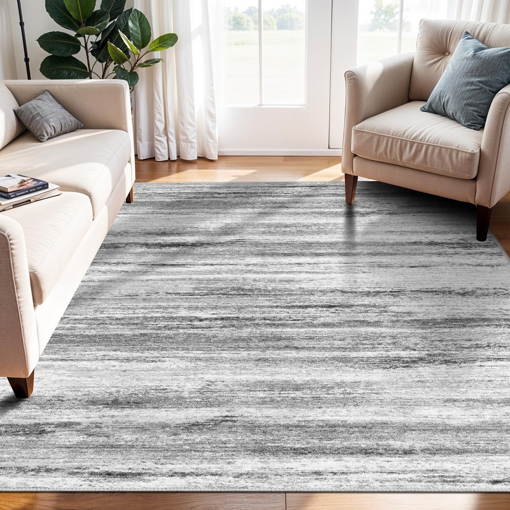 4×5 Area Rugs for Entryway Washable: 4′ x 5′ (Rectangular), Grey