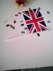 Kings Royal Coronation Bundle: 15cm Beefeater Plush Bear, British Tea Tin & Flag