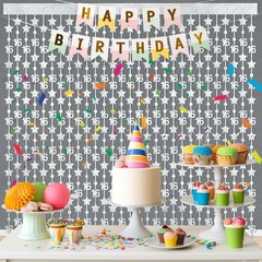 WenmthG 2 Pack Rose Gold 16th Birthday Party Decorations 3.3×6.6ft