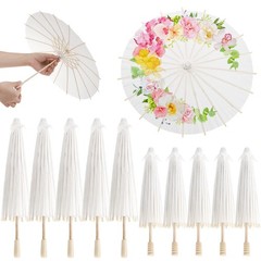 10 Pack Paper Parasol Umbrellas 12 16 Inch White