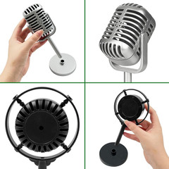 2 Pcs Retro Decor Microphone Prop, Toy Microphone, Vintage Decor, 2 Models Plas