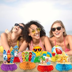 12Pcs Summer Party Decorations Honeycomb Centerpiece, Hello Summer Party Deco…