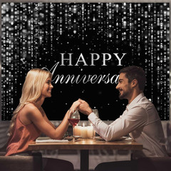 Happy Anniversary Backdrop Black Silver Anniversary Banner Cheers to Marriage
