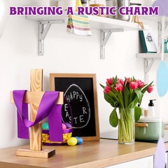 1 Pcs Rustic Pine Wood Cross Decor, 11.8″ Standing Wooden Crosses Tabletop Ce…