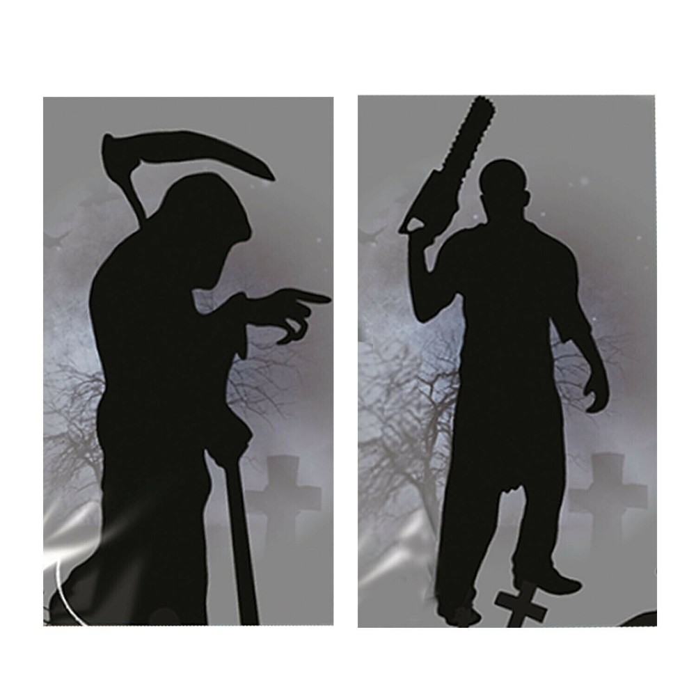 Halloween Window Silhouettes Horror Decorations Reusable Spooky Party Decor x 2