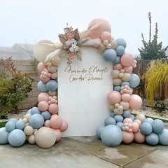 Gender Reveal Balloons Garland Kit,Dusty Pink and Dusty Blue Sand White Ballo…