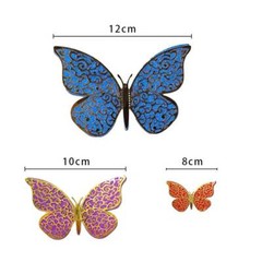 3D Magnetic Multicolour Butterfly Decals Decorations 12pk Insect Bug Party Decor