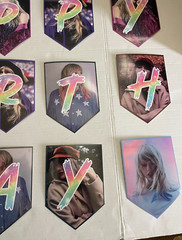 Taylor swift Birthday Banner 24 Cupcake Toppers 16 Balloons 6 Swirls& Backdrop