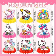Hello Kitty Honeycomb Centerpieces Sanrio Birthday Table Honeycomb Decorations