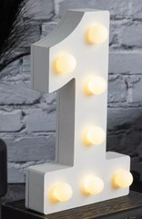 White Marquee Light Up Wood Number Birthday Decor New Various Numbers Priced Ea