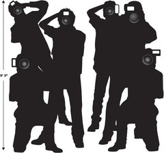 2-Count Paparazzi Cutouts, Thin Printed Clear Plastic Hollywood Photographers…