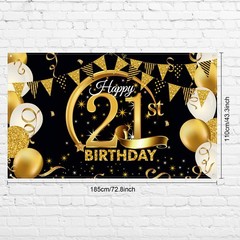 Anniversary Backdrop lbs Extra Large Black Gold Fabric Sign Birthday Party Decor