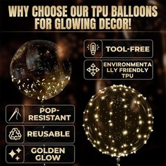 10PCS LED Balloons with String Lights Light Up for Indoor Outdoor Decor Clear