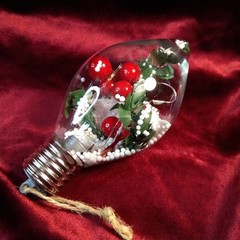 Christmas Tree Bauble LED Light Up Decoration Christmas Pendant Plastic Hanging